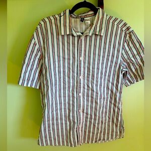 H&M Men's Striped Shirt - Red, Blue, White